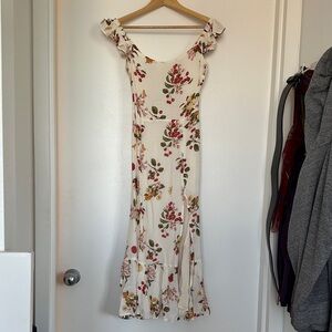 Reformation Cream Floral Maxi Dress